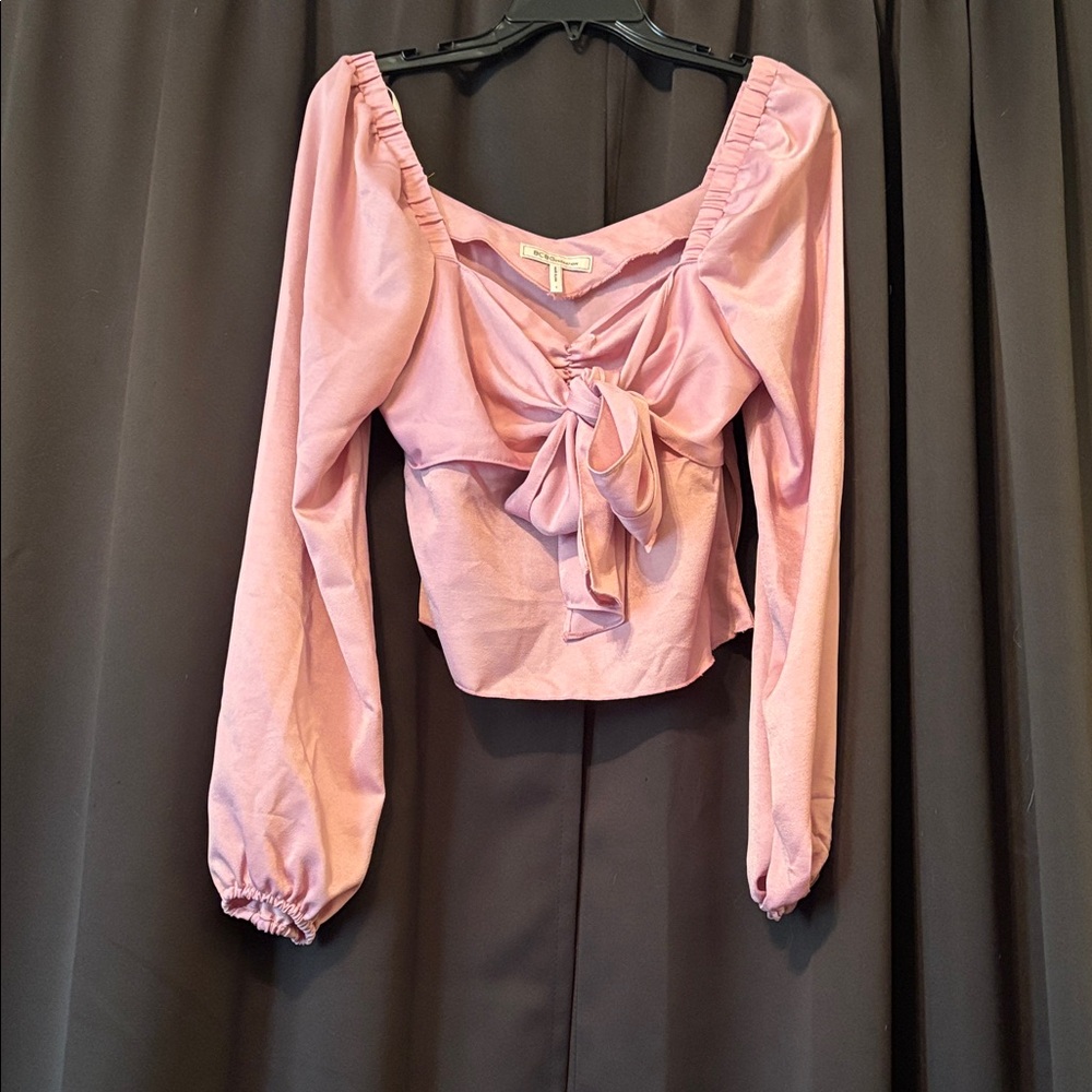 BCBGeneration Pink Long Sleeve Blouse with Bow